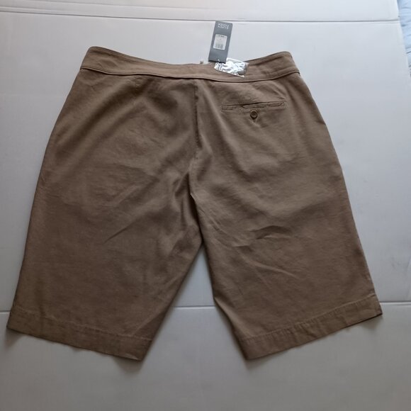 Eileen Fisher Tan Classic Walking Shorts Linen Blend Women’s Size 14 NWT - Picture 12 of 14